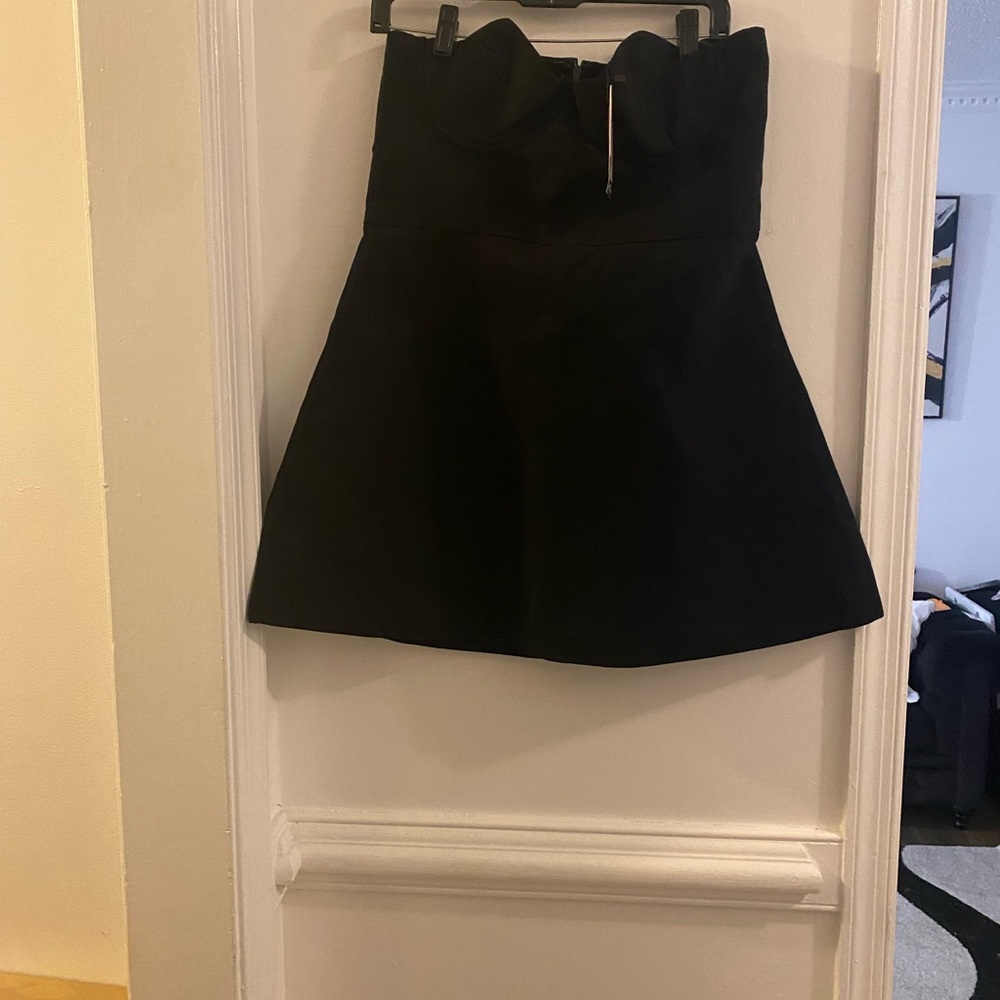 PrettyLittleThing Black Strapless Mini Dress